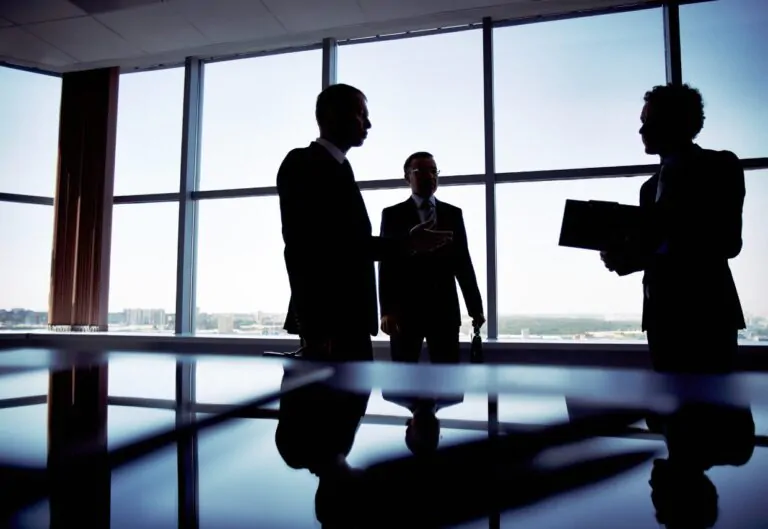 Business people talking in an office