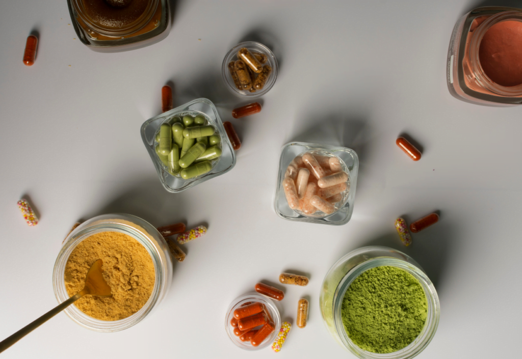 Nutraceutical products in powder and capsules