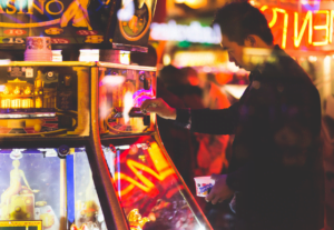 Man gambling at a casino